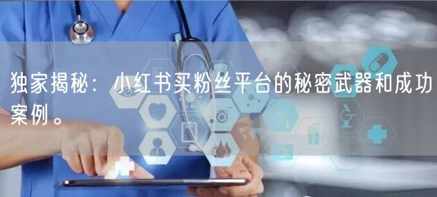 独家揭秘：小红书买粉丝平台的秘密武器和成功案例。