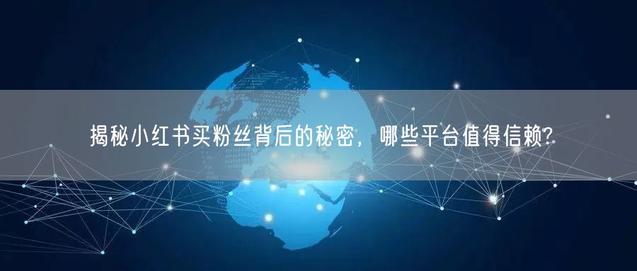 揭秘小红书买粉丝背后的秘密，哪些平台值得信赖?