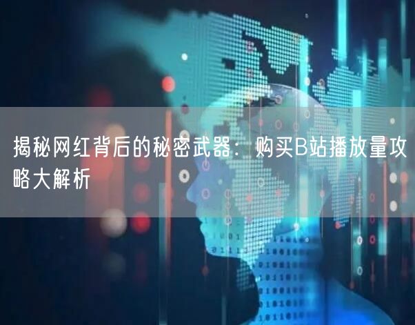 揭秘网红背后的秘密武器:购买B站播放量攻略大解析