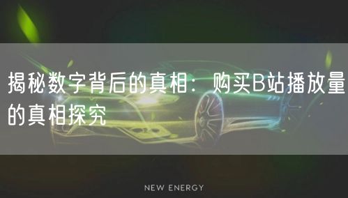 揭秘数字背后的真相:购买B站播放量的真相探究