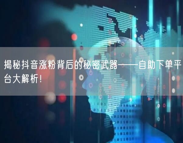 揭秘抖音涨粉背后的秘密武器——自助下单平台大解析！