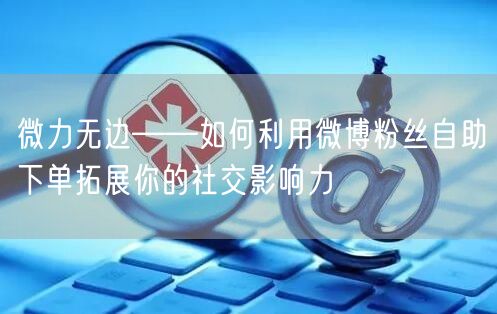微力无边——如何利用微博粉丝自助下单拓展你的社交影响力