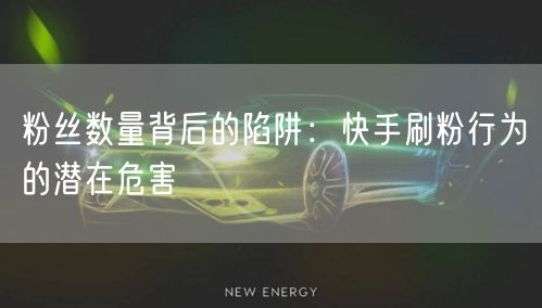 粉丝数量背后的陷阱：快手刷粉行为的潜在危害