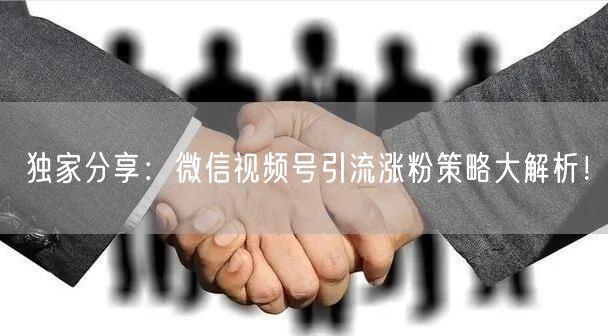 独家分享：微信视频号引流涨粉策略大解析！