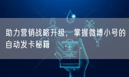 助力营销战略升级，掌握微博小号的自动发卡秘籍