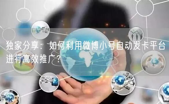 独家分享：如何利用微博小号自动发卡平台进行高效推广？