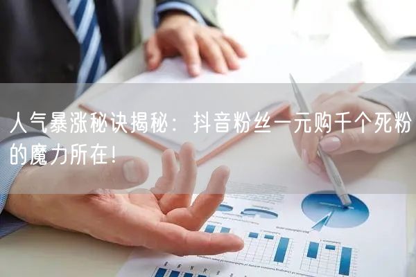 人气暴涨秘诀揭秘：抖音粉丝一元购千个死粉的魔力所在！