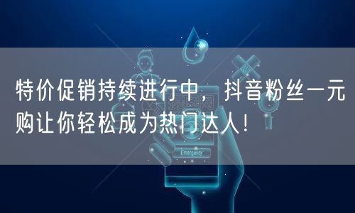 特价促销持续进行中，抖音粉丝一元购让你轻松成为热门达人！