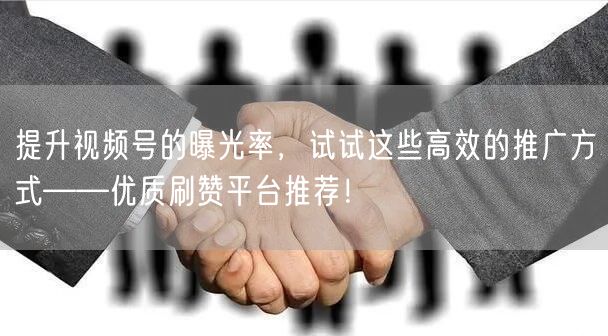 提升视频号的曝光率，试试这些高效的推广方式——优质刷赞平台推荐！