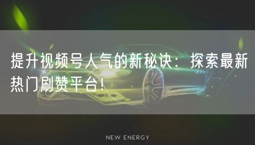 提升视频号人气的新秘诀：探索最新热门刷赞平台！