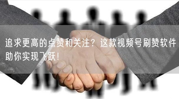 追求更高的点赞和关注？这款视频号刷赞软件助你实现飞跃！