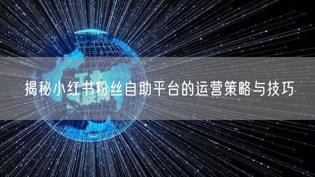 揭秘小红书粉丝自助平台的运营策略与技巧
